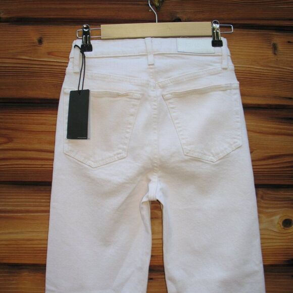 NWT  RE/DONE 70s High Rise Stove Pipe frayed straight-leg jeans - Picture 9 of 13